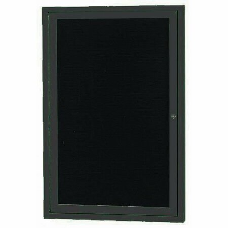 AARCO Black Framed Enclosed Letterboard Cabinet 24"x18" ADC2418BK
